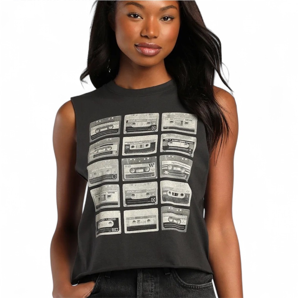 Prince Peter Black Cassette Tape Muscle Tank